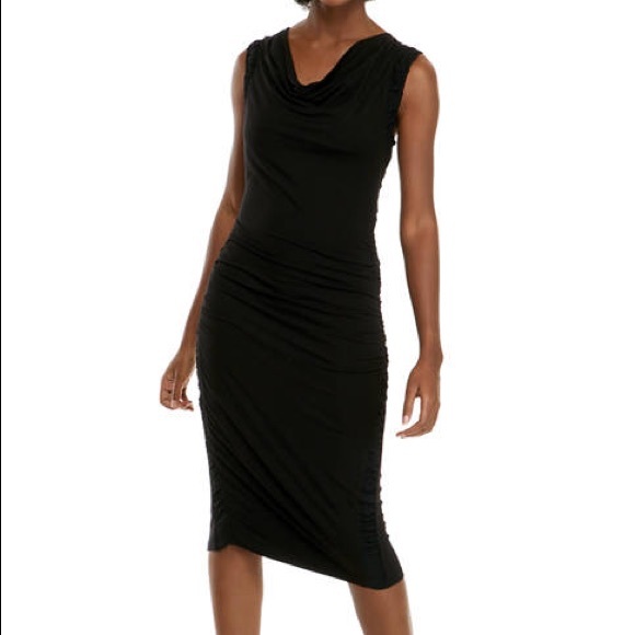 Sleeveless Cowl Neck Jersey Dress - Picture 2 of 6